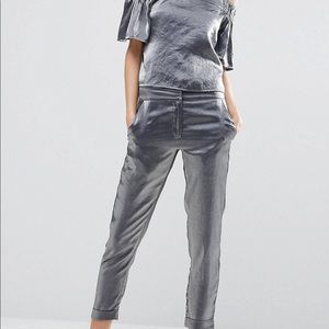 Vero moda satin set silver coord
